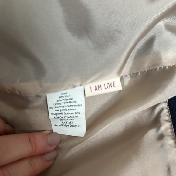 Canadian made Nicole Bridger blue grey moto jacket - Picture 5 of 5